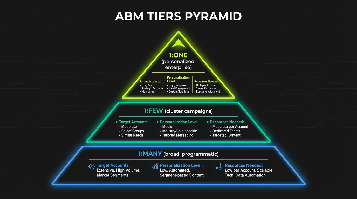 ABM Tiers Pyramid - Strategic, Scale, and Programmatic